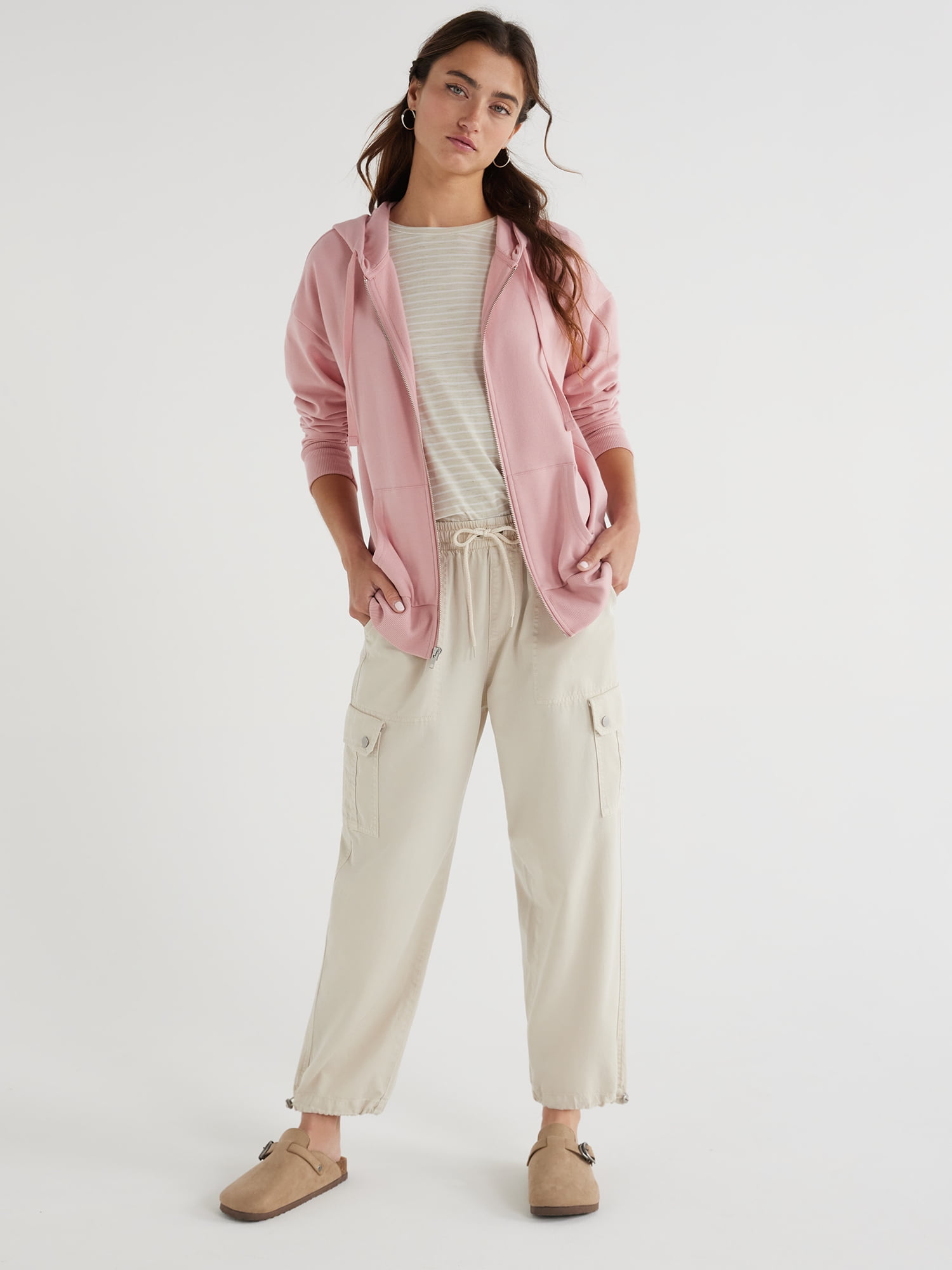 Time and Tru Women's Full Zip Fleece Jacket with Pockets, Sizes XS-XXXL