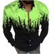 thumbnail image 1 of Hombres Casual Botones 3D Digital Stream Color Print Turndown Camisa de cárdigan de manga larga Pompotops oipoqjl28608, 1 of 3