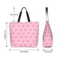 thumbnail image 5 of Pofeuu Pink Bows Print Reusable Grocery Bags - Washable, Foldable, Packable Tote, Large Handles, Heavy Duty, Zippered Top Pouch, 5 of 8