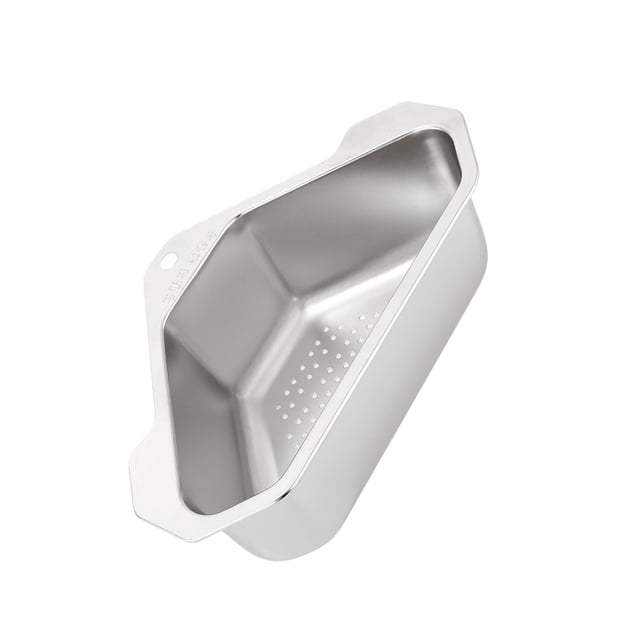 Bewildely Fregadero de cocina escurridor Triangular antioxidante reemplazo Hallow drenaje secado escurridor filtro colador herramienta Almacenamiento y organización del hogar Plata
