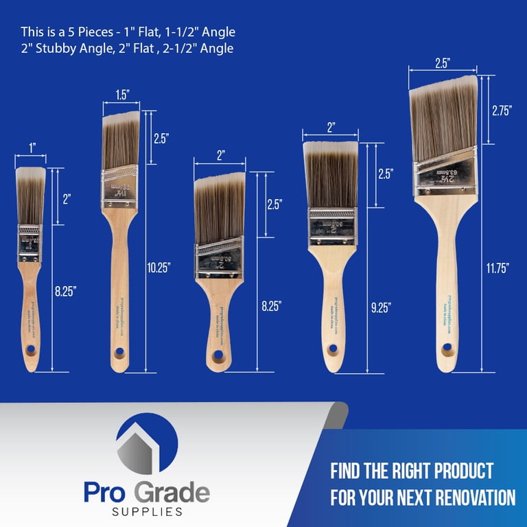 Premium Synthetic Paint Brush Set, 5 Piece photo 5