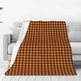 thumbnail image 1 of Fotbe Black And Orange Houndstooth Manta de Franela Acolchonada con Estampado, Súper Suave y Esponjosa, Extra Grande para Sofá, Cama, Uso Todo el Año-80"x60", 1 of 7