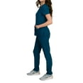 thumbnail image 3 of Medgear Celeste Women's Stretch Scrubs Set with Cross Over Neckline Top and Slim Leg Pants, 3 of 4
