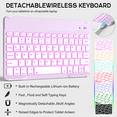 thumbnail image 5 of Kenke Keyboard Case for iPad Air 11-inch M3/M2 (2025/2024), iPad Air 5th/4th Generation (2022/2020) - with Pencil Holder,7 Colors Backlit Keyboard,Wireless Detachable Keyboard Cover,(Purple), 5 of 9