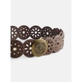thumbnail image 3 of No Boundaries Women's Faux Leather Concho Belt, Brown, 3 of 4