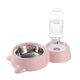 thumbnail image 1 of Pet Dual Water Food Feeder Feeding Bowl Drinking Bowl Pet Supplies for Cat Dog (Pink), 1 of 3