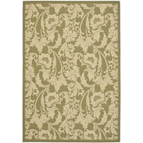 SAFAVIEH Courtyard Aubrey Floral Indoor/Outdoor Area Rug, Green/Creme, 2'7" x 5'
