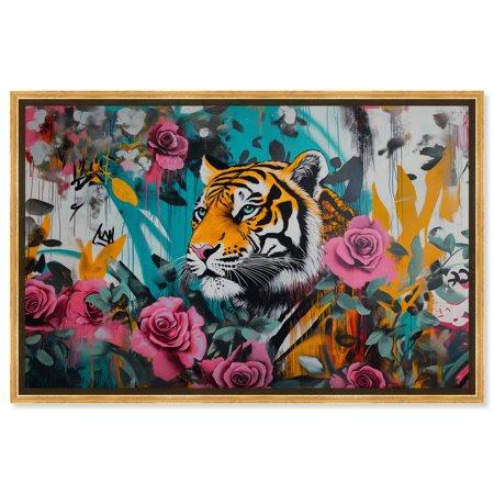 Jungle of Colors II Canvas Glam Urban Art by Art Remedy, Gold Frame, 54" x 36"