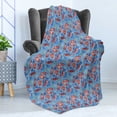 thumbnail image 4 of Cartoon Soft Flannel Fleece Throw Blanket, Style Otters with Ornamental Seaweed and Corals in Blue Water, Cozy Plush for Indoor and Outdoor Use, 60" x 80", Multicolor, by Ambesonne, 4 of 5