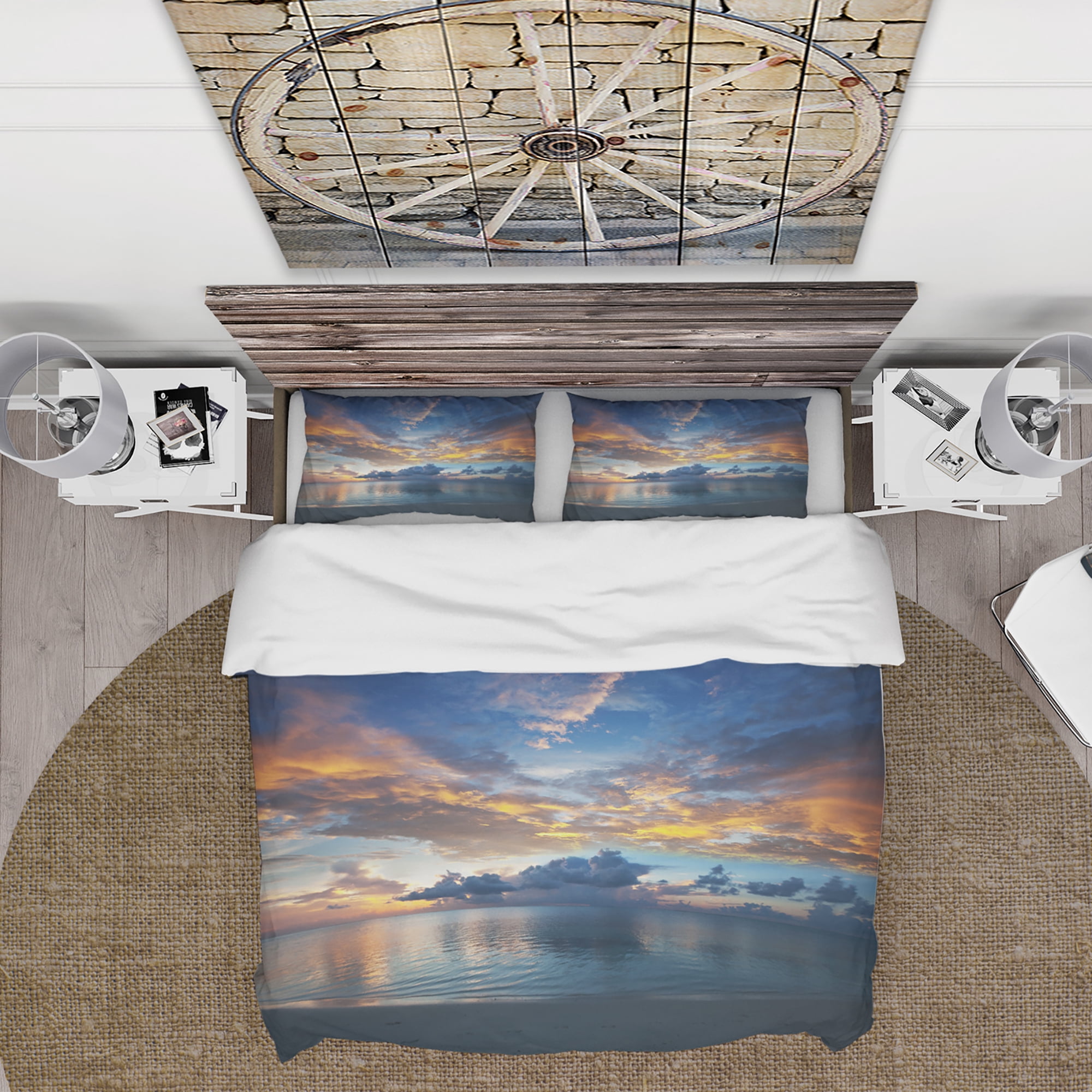 Designart 'Exotic Colorful Maldives Seashore' Seascape Duvet Cover Set