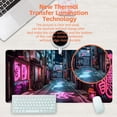 thumbnail image 4 of Desk Pad, Anime City Street Scene Desk Mat, Pink Neon Street Large Gaming Mouse Pad for Desk, 31.5"x11.8" Extended Big Computer Keyboard Mouse Pad with Non-Slip Base and Stitched Edge, 4 of 13