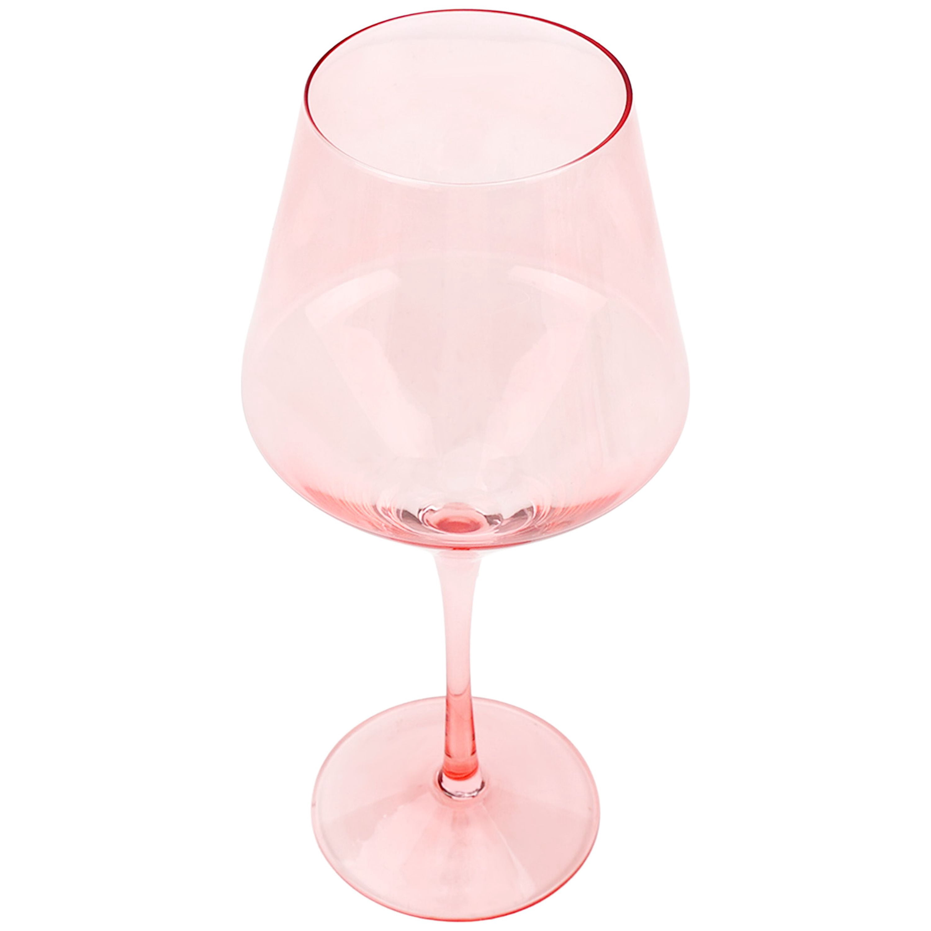 Just Feed Me by Jessie James Decker 4-Piece 22-Ounce Stemmed Wine Glass Set, Dusty Rose