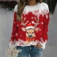 thumbnail image 2 of 2025 Chandails Molletonnés Vierges pour Femmes d'Automne et d'Hiver, Flocon de Neige de Noël Imprimé, Veste Colorée à Col Rond, Épaule Longue, Chandails Molletonnés de Style Collège pour Femmes, à Manches Longues, Décontractés, Sport, 2 of 4