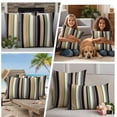 thumbnail image 5 of Black Orange Green Striped Outdoor Waterproof Pillow Covers, Farmhouse Modern Stripes Art Decorative Rectangle Throw Pillowcase Sofa Cushion Sham for Patio/Couch/Chair, 20"x12" 2 Pack, 5 of 8