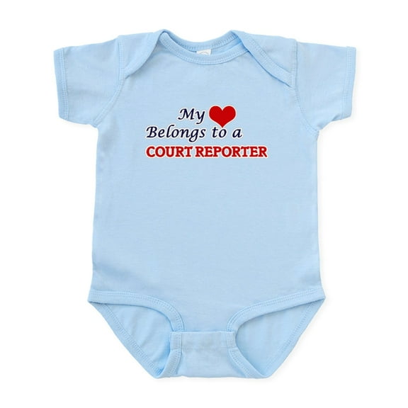 CafePress - My Heart Belongs To A Court Reporter Body Suit - Baby Light Bodysuit, Size Newborn - 24 Months