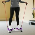 thumbnail image 4 of Purple Waist Twister Machine Exercise, Adjustable Ab Twist Board Resistance Bands & Handrails, Ab Workout Machine for Home Gym, Core Strength Training Equipment with 330 lbs Weight Capacity, 4 of 21