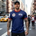 thumbnail image 3 of Men's USA 250th Anniversary Patriotic USA Graphic T-Shirt American Flag Casual Short Sleeve America 250 Merchandise, 3 of 5