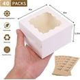 thumbnail image 2 of RICHTOP 40 Pcs White Cookie Boxes with Window, 4x4x2.5 inch Bakery Boxes for Cakes, Dessert, 2 of 7