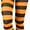 Black/Orange, variant on ToBeInStyle Women's Full Footed Wide Striped Tights - Black And Orange- One Size Regular