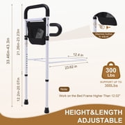 ALLJOY Bed Rails for Elderly, Adjustable Bed Assist Rails Adults Safety with Support Legs for Full Size Bed, Tool-Free Assembly