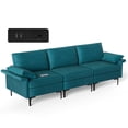 thumbnail image 2 of Spaco Large 3-Seat Sofa Sectional with Metal Legs for 3-4 people-Peacock Blue, Sectional Sofa Couch Living Room Sleeper Set, 2 of 8