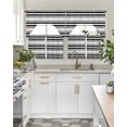 thumbnail image 4 of Black Gray Striped Swag Curtains for Living Room/Bedroom Windows, Contemporary Minimalist Lines Art Kitchen Curtains and Valances Set 36 Inch Length, Light Filtering Swags Valance Curtain Panels, 4 of 5