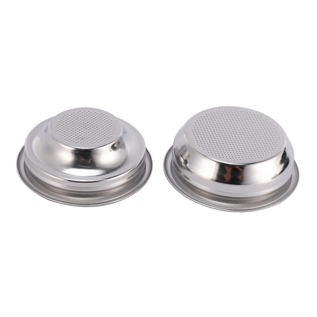 2 Pcs 58MM Bottomless Stainless Steel Professional Espresso Coffee Machine with Single and Dual Cups Filter Basket