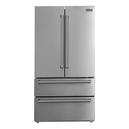 Pemberly Row Stainless Steel 36  22.5 cu. ft. Counter Depth Freestanding