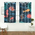 thumbnail image 2 of MKHERT Sea Fish Window Curtain Kitchen Curtain 26x39 inch,Two Piece, 2 of 3