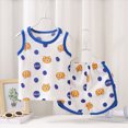 thumbnail image 2 of NIEWTR Toddler Baby Summer Clothes Toddler Baby Outfit Newborn Summer Clothes Sleeveless and Shorts 12 18 24 M 1t 2t 3t 4t Summer Set Baby Boy Gift(A01-Blue,0-3 Months), 2 of 9
