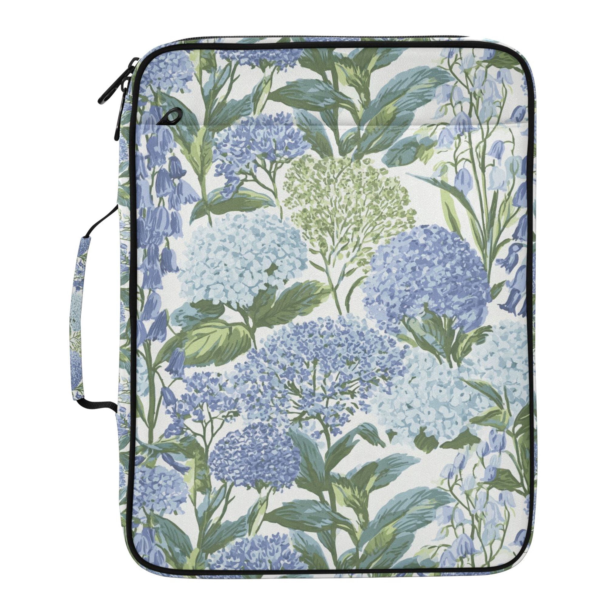 FORMRS Accordion File Folder A4 Size 7-Pocket Expanding Document Organizer Bag with 3 Ring Binder, Vibrant Hydrangeas Pattern