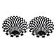thumbnail image 1 of 2pc 3D Swirl Print Alfombras de área de óptica Alfombra Alfombras de felpudo antideslizantes para el piso Diámetro 80cm Sunnimix Alfombra redonda de rejilla blanca y negra, 1 of 8