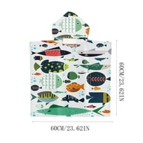 Coollooc Personalized Hooded Bath Towels for Kids Ages 4-8 8-10,Cartoon Hooded Beach Towel for Kids, Microfiber Soft Unique Kids Towels with Hood for Pool Swimming & Beach