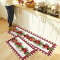 thumbnail image 5 of Kitchen Rug Mat Christmas Poinsettia Flower, Set of 2, Anti-Fatigue Non-Skid Washable Kitchen Runner Rugs, Buffalo Plaid Soft Comfort Rug for Kitchen, Floor Home, Front of Sink, Laundry, 5 of 6