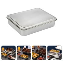 Topbathy Stainless Steel Cake Pan with Lid for Cookies Storage Event Hosts 1 Set
