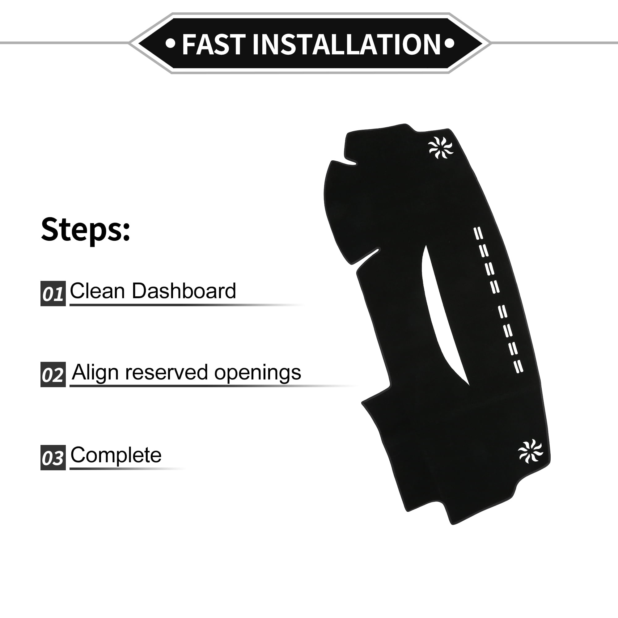 Unique Bargains Non-Slip Polyester Dashboard Cover for Toyota Venza 2008-2017 Black
