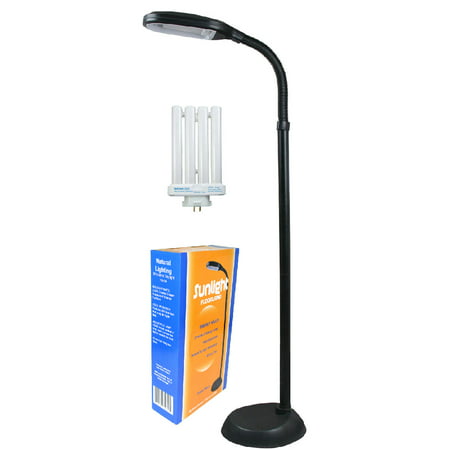 Baltoro Sunlight Floor Lamp Natural Spectrum Sunlight. Simulates Daylight 27 Watts power usage. Convenient Goose Neck style to adjust the light where its needed the most. Color Black -