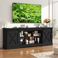 thumbnail image 6 of 70" Farmhouse TV Stand for 75 Inch TVs with Sliding Barn Door, Rustic Wood Entertainment Center Large Media Console Cabinet for Living Room, 6 of 7
