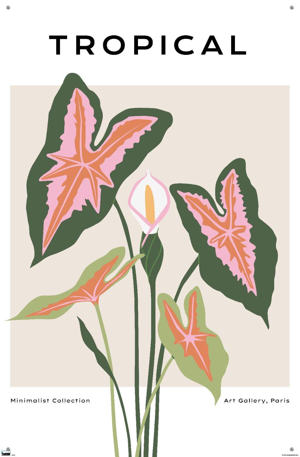 Botanical - Tropical Wall Poster with Push Pins, 22.375" x 34"