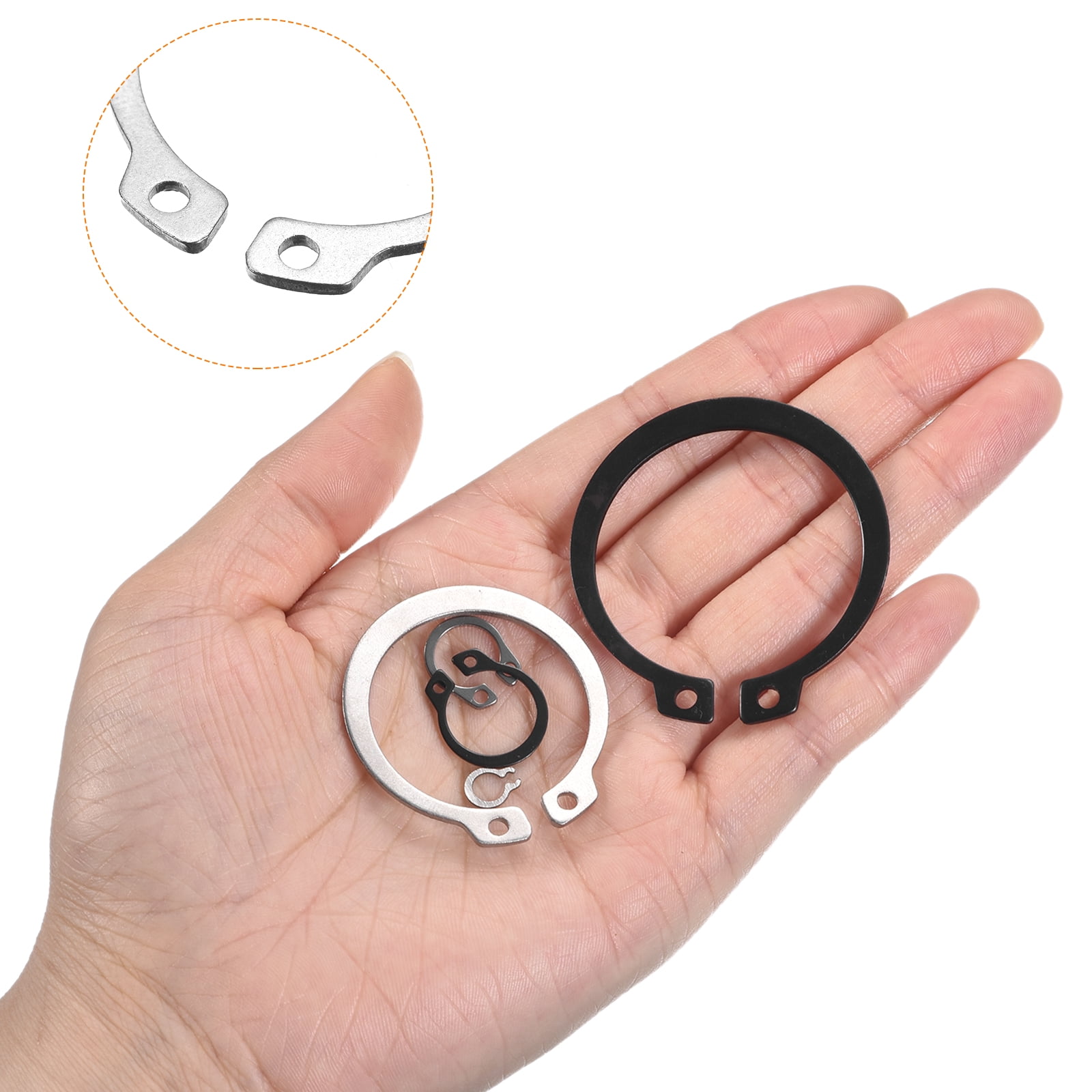 Uxcell 325 Pack External Retaining Rings, 16 Sizes 304 Stainless Steel Circlip Snap Ring