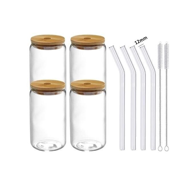 Taza de vidrio con tapa y pajita transparente, vaso de té de burbujas, vaso de jugo, lata de cerveza, leche, MOCA, tazas de desayuno, vasos para beber, 550ml/400ml heqiyong LED