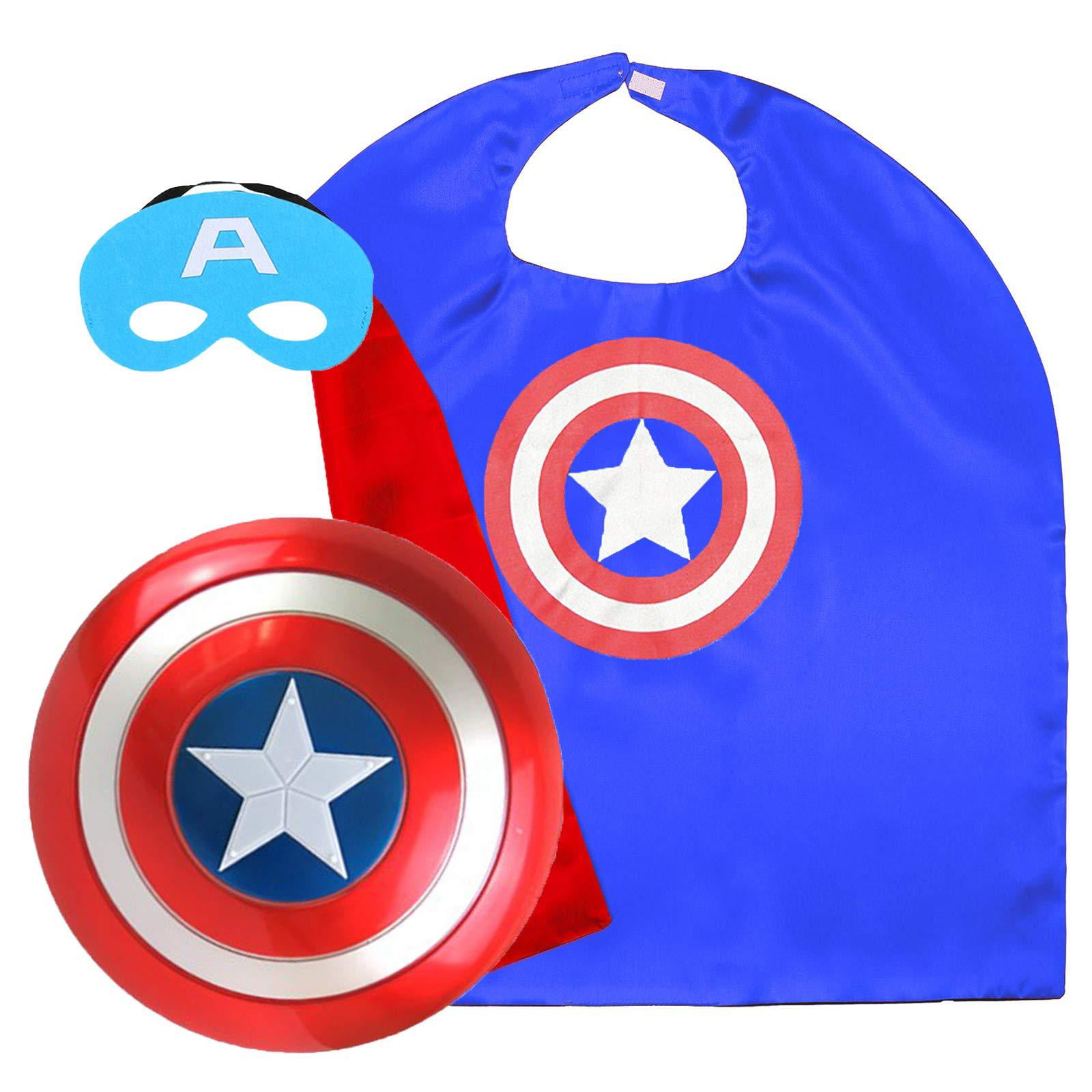 American Hero Costume Star Print Jumpsuit Mini Shield Headband Captain 9144 