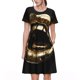 thumbnail image 1 of Disketp Golden Lips Modern Sculpture para Vestido de Manga Corta para Mujeres, Vestidos de Verano para Mujeres, Casual y Holgado para la Playa, 1 of 6
