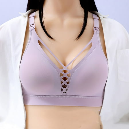 

asdoklhq Sports Bras for Women Bra Maternity Bra Front Open Breast-Feeding Bra Underwear