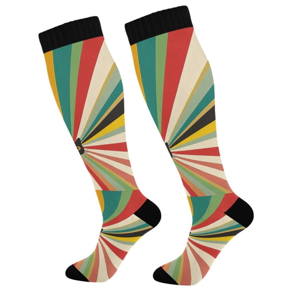 FORMRS Womens Knee High Socks Casual Long Thick Travel Daily Wear, 1 Pair, Colorful Cat