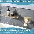 thumbnail image 3 of JERFIT Modern Wall Mount Waterfall Tub Filler Single Handle Brushed Gold Bathroom Faucet with Rough-in Valve, High Flow, 3 of 8