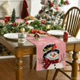 thumbnail image 2 of Rdsfhsp Pink Snowman Let It Snow Winter Table Runner, Seasonal Christmas Kitchen Dining Table Decoration for Home Party Decor 13x72 Inch, 2 of 5
