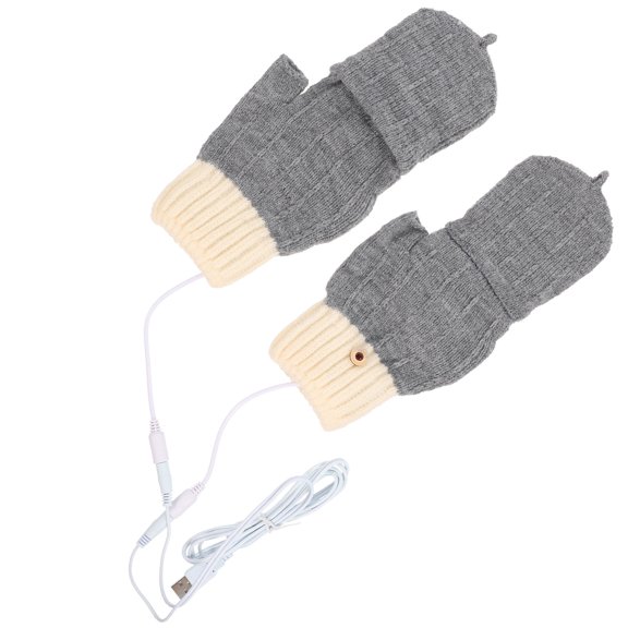 TABLZONE Grey Heated Gloves with Thermal Lining for Winter Outdoor Use