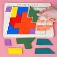 thumbnail image 3 of Wooden Puzzle Blocks Geometric Tangram Brain Teasers Jigsaw Educational Toys, 3 of 5
