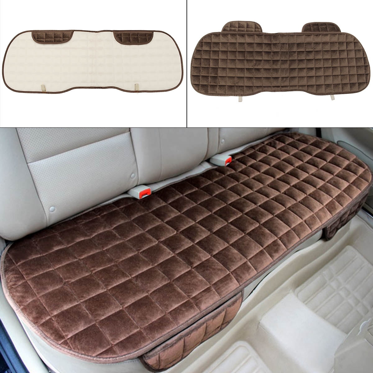 Universal Front & Rear Square Row Car Auto Seat Cover Pad Black
